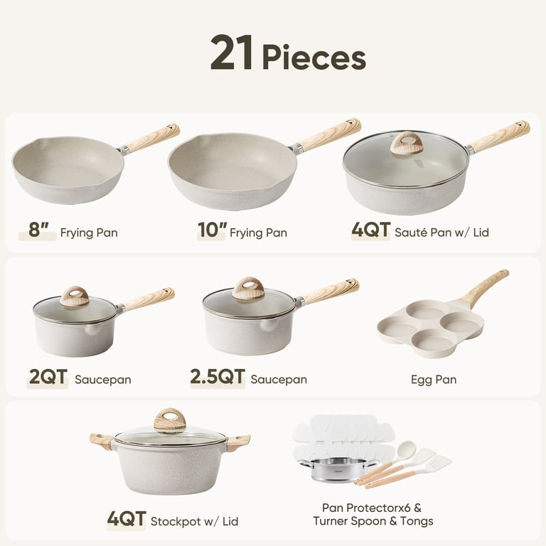 Carote 21-Piece Nonstick Cookware Set with Granite Coating photo 7