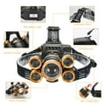 thumbnail image 4 of Headlamp, High Lumen Ultra Bright 5 LED Head Light, USB Rechargeable Waterproof Headlight Flashlight with Zoomable, 4 Modes Head Lamp for Outdoor Camping Hiking Fishing Hunting, 4 of 6