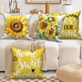thumbnail image 6 of Sunflower Throw Pillow Covers 20x20 Set of 4,Spring Summer Floral Yellow Decorative Pillow Cases for Bedroom Sofa Couch, 6 of 6