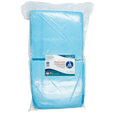 Dynarex Disposable Underpad Heavy Absorbency Fluff / Polymer 30 X 36" 1348 50 pads