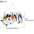 thumbnail image 5 of Spencer Multicolor Birds On a Wire Acrylic High Stained Glass Suncatcher Window Panel Hanging Ornament Home Decoration (7 Birds), 5 of 8