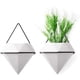 thumbnail image 1 of Pot Mural en Céramique Soporte Plantes Mural Pots Fleur Lot de 2 - Forme de Diamant Blanc, Pot Suspendus Hexagonal pour Aloès Herbe Orchidée Décoration de Mariage Maison Jardin Ormromra YQ-1533, 1 of 6