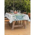 thumbnail image 2 of Outdoor Tablecloth with Umbrella Hole and Zipper, Fall Rectangle Table Cloth 60x84 Inch Waterproof Tablecloth, Blue Green Pumpkins Thanksgiving Flower Leaf Plaid Picnic Table Cover for Patio Camping, 2 of 7