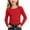 Red, variant on Bovxnpu Girls Long Sleeve Shirts Undershirts Ribbed Long Sleeve Crew Neck Top Fall Winter Outfits