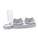 thumbnail image 5 of Cuencos triples para gatos, cuencos elevados e inclinados para agua y comida, suministros para mascotas, bebederos automáticos para exteriores, Gris claro, 5 of 9