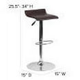 thumbnail image 6 of Flash Furniture Contemporary Brown Vinyl Adjustable Height Barstool with Solid Wave Seat and Chrome Base, 6 of 12