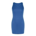 thumbnail image 3 of summer dresses for women 2024 wedding guest dresses for women New Summer Sleeveless Sexy Tight Women's Tank Top Dress best sundresses for women Blue Polyester S, 3 of 4