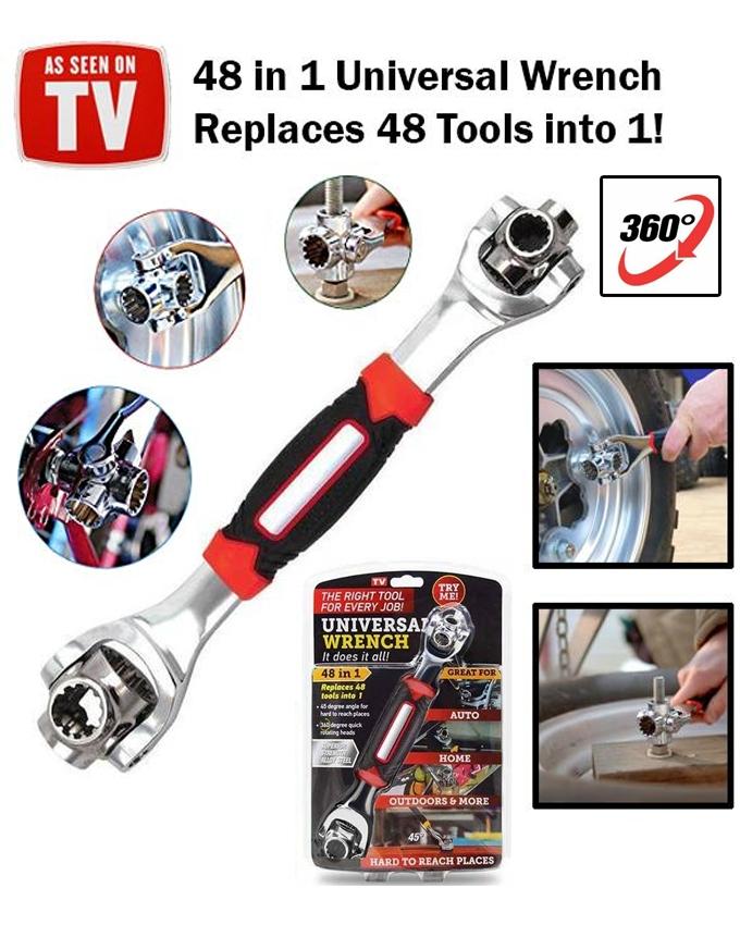 Details about / 48 in 1 Socket Wrench Rotary Spanner Work with Spline Bolts 360 Degree Rotation