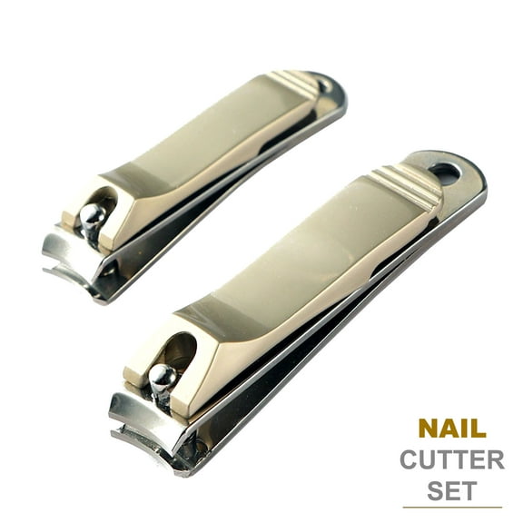 Krisp Beauty Fingernails Cutter Trimmer Toe Nail Clippers Set 2 Pc Manicure Pedicure Tools Curved Blade