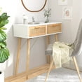 thumbnail image 6 of vidaXL Console Table Entryway Side Table Solid Wood Pine and Natural Rattan, 6 of 21