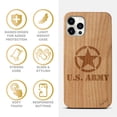 thumbnail image 4 of Case Yard Wooden Case Outside Soft TPU Silicone, Slim Fit Shockproof Wood Protective Phone Cover for Girls Boys Men and Women, Supports Wireless Charging US Army Logo Design case for iPhone-11-Pro-Max, 4 of 7