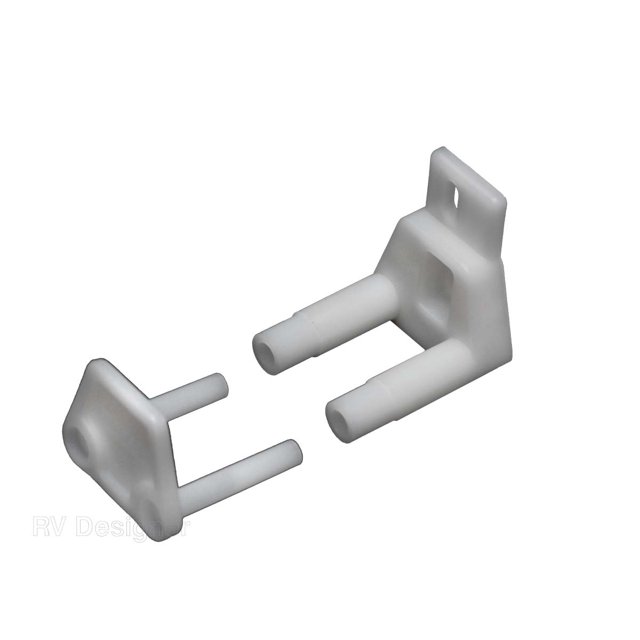 RV Designer Interior Door Guide H528 Used With Pocket And Sliding Doors; Adjustable; White