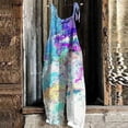 thumbnail image 4 of Women Camouflage Tie Dye Print Bib Overalls Loose Fit Summer Casual Retro Sleeveless Suspender Jumpsuit 2XL, 4 of 4