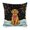 Festive Dog Portrait with Christmas Bow 1, variant on Green Snowman Painting - Winter Places Linen toss pillowcase decoration pillowcase gifting preferred 20x20 inch cushion cover sofa pillowcase sofa bedroom living room car
