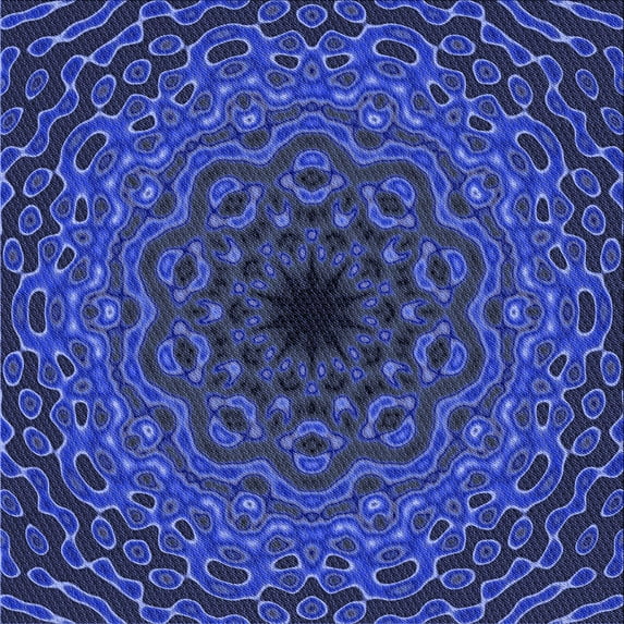 Ahgly Company Indoor Square Patterned Denim Dark Blue Area Rugs, 7' Square