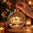 thumbnail image 5 of Christmas Ornament Ball with Mini Scene Hanging Decoration Plastic Ball for Tree Window Mantel Fireplace multicolor, 5 of 6