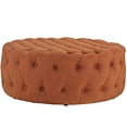 thumbnail image 2 of Modway Amour Fabric Upholstered Button-Tufted Round Ottoman in Orange, 2 of 4