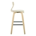 thumbnail image 5 of LumiSource Black Metal, Natural Wood, Cream PU Folia 30" Fixed-Height Barstool - Set of 2, 5 of 6