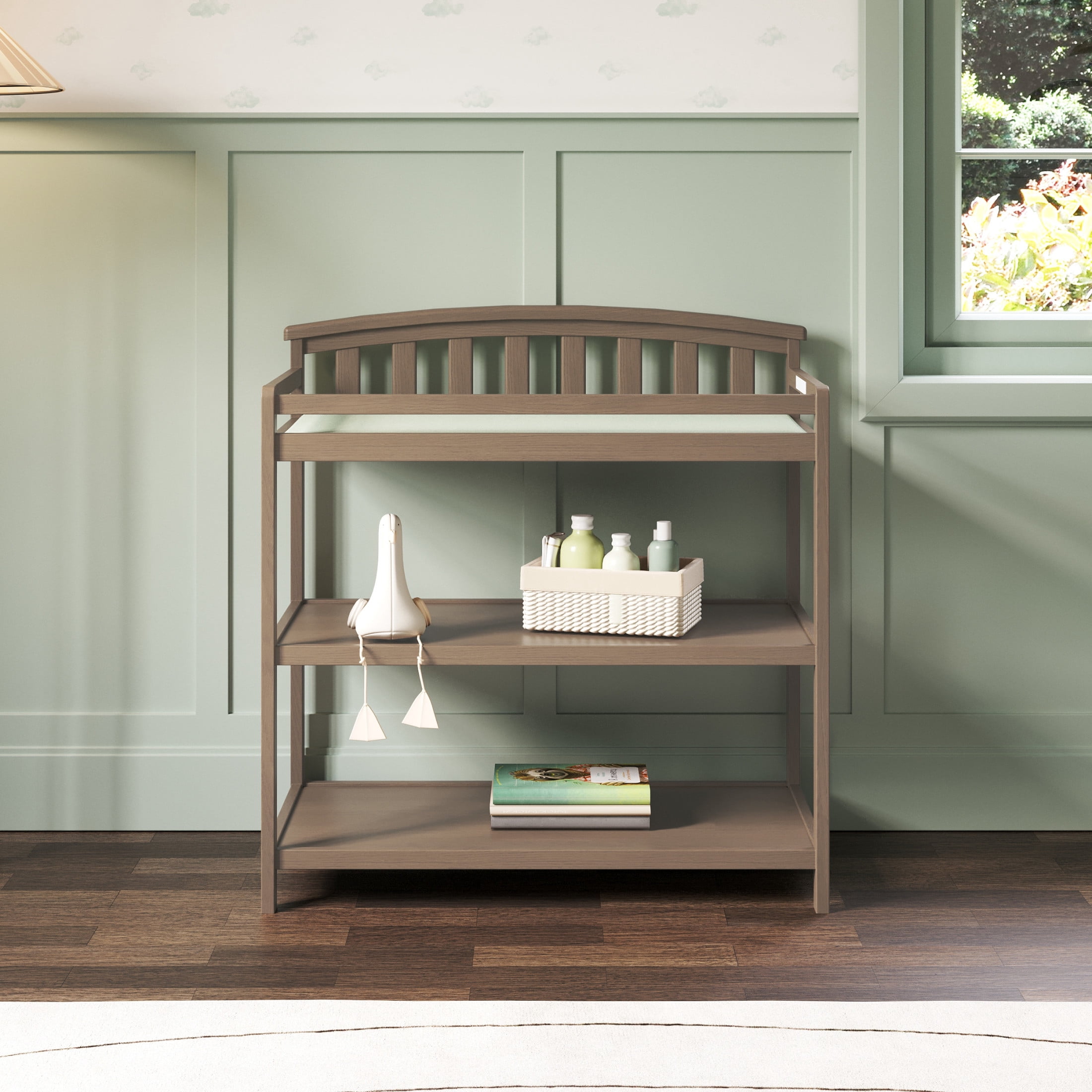 Child Craft Curve Top Changing Table, Dusty Heather