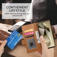 thumbnail image 3 of Allytechgroup Wallet Case for Samsung Galaxy S23 Ultra, Premium PU Leather Cards Slots Shockproof Flip Cover Stand Feature Magnetic Closure Retro Business Style Case Cover for Galaxy S23 Ultra, Brown, 3 of 6