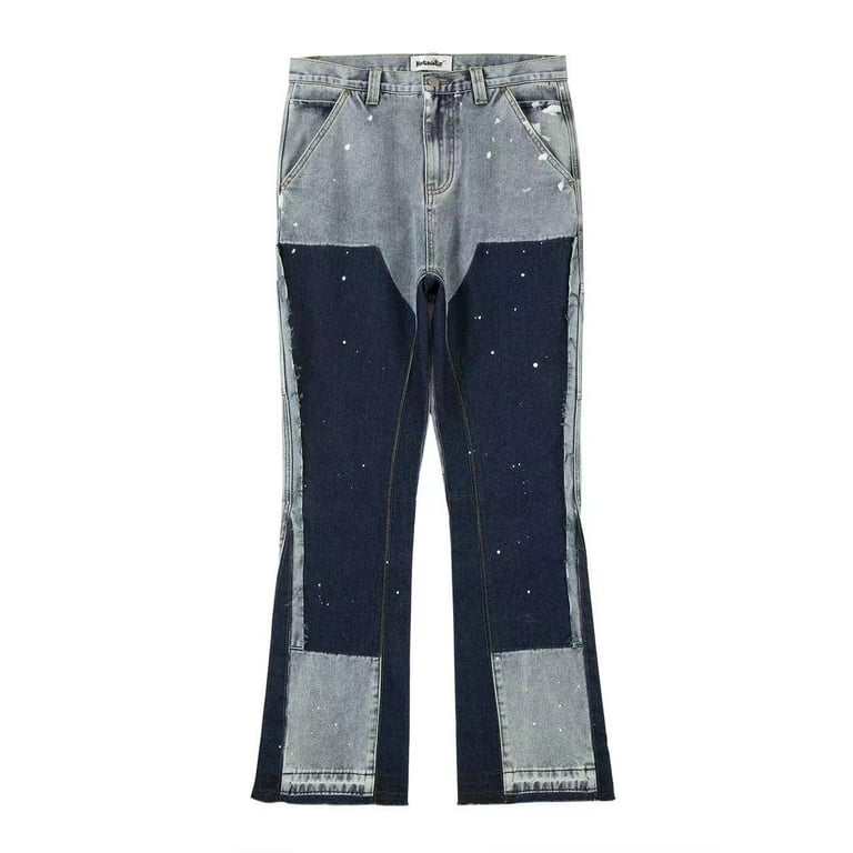 2024 Graffiti Black Flared Denim Pants Mens Vintage Hip Hop 2024 Graffiti Black Flared Denim Pants Mens Vintage Hip Hop