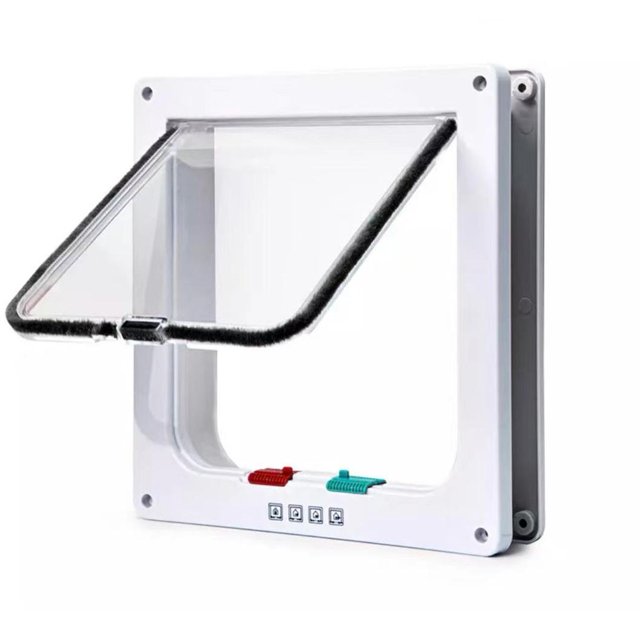 Puerta para gatos y puerta para perros con imán de cuatro direcciones, código L (23,5 * 5,5 * 25 cm)