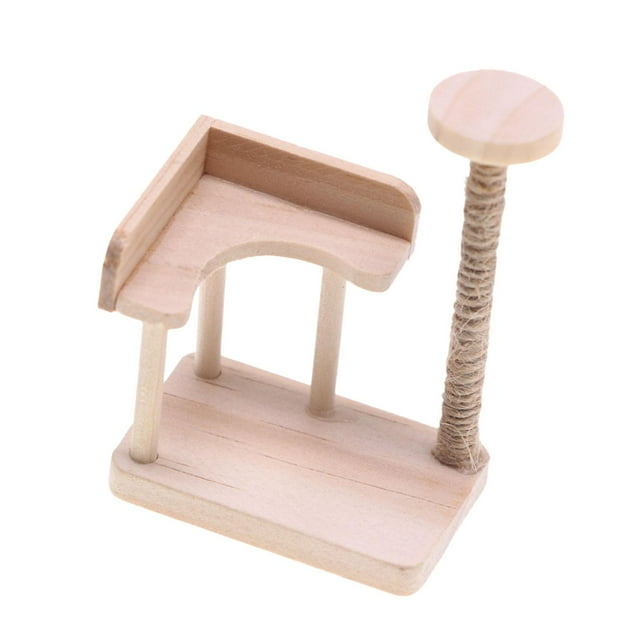 Ruiboury 1:12 Dollhouse Cat Climbing Frame Cat Scratch Post for Miniature Scene style A