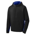 thumbnail image 5 of Sport-Tek Youth Sport Wick Fleece Colorblock Hooded Pullover-XL (Black/ True Royal), 5 of 6