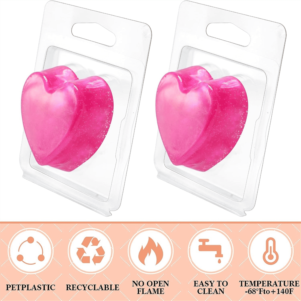 100Pack Wax Melt Container 1.3 Oz,Wax Melt Single Cube Flip Top Clear Empty Plastic Cube Tray for Waxless Tart Candles A