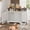 Retro + white A, variant on 48 Inch Farmhouse Dog Crate Table - Kennel Furniture with Bowl Drawers - Storage End Table for Living Room - Retro Brown