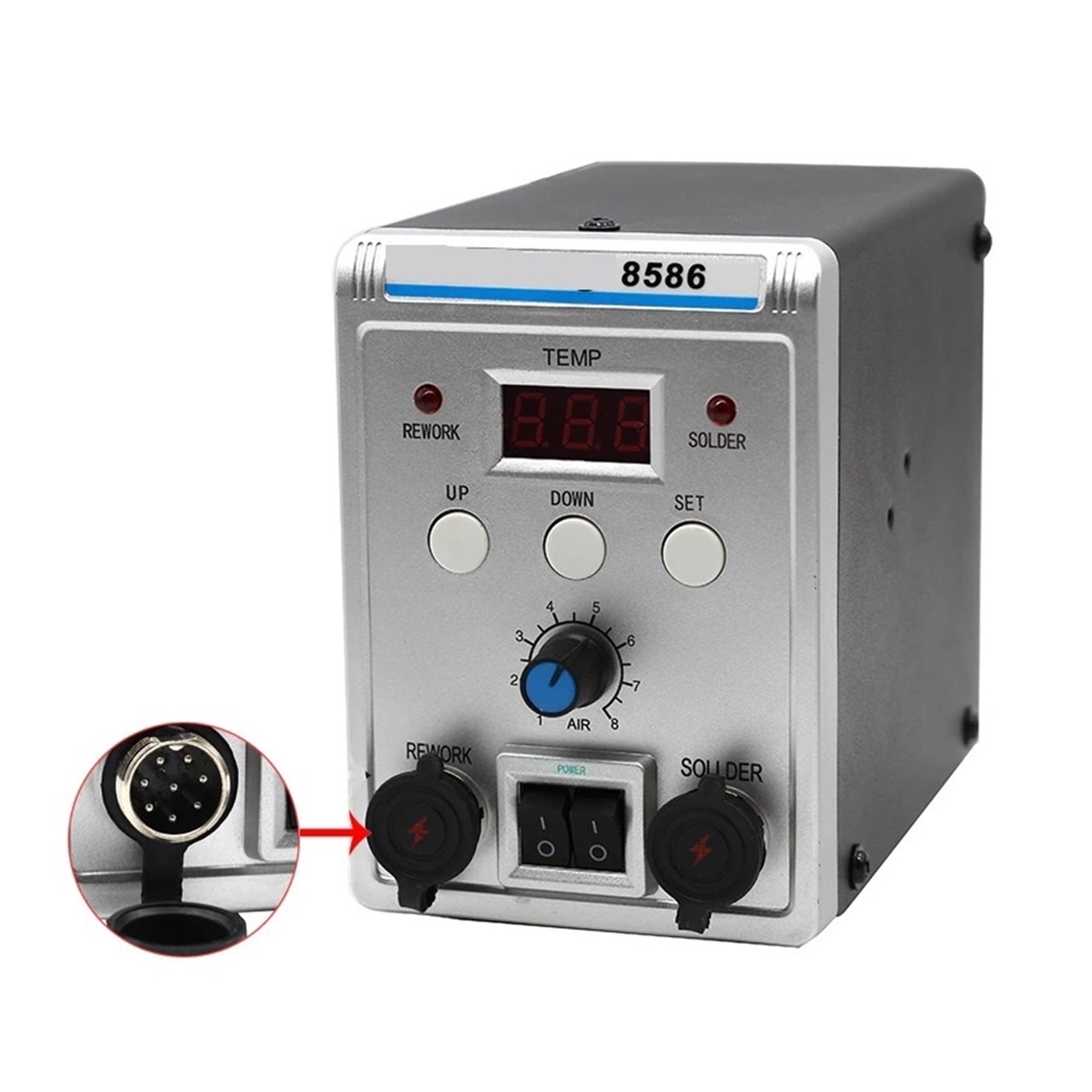 8586 Soldering Station Portable Digital Hot Air Gun BGA Rework Solder Station Hot Air Blower Heat Gun Desoldering Tool