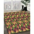 thumbnail image 3 of Ahgly Company Machine Washable Indoor Round Transitional Brown Red Area Rugs, 4' Round, 3 of 7