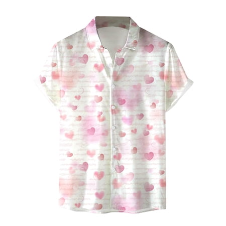 ZHOUCHANKIDS Mens Valentine s Day T-Shirt Men s Fashion Casual Short Sleeve Shirt for Sports and Valentine s Day Comfort Wear N XL