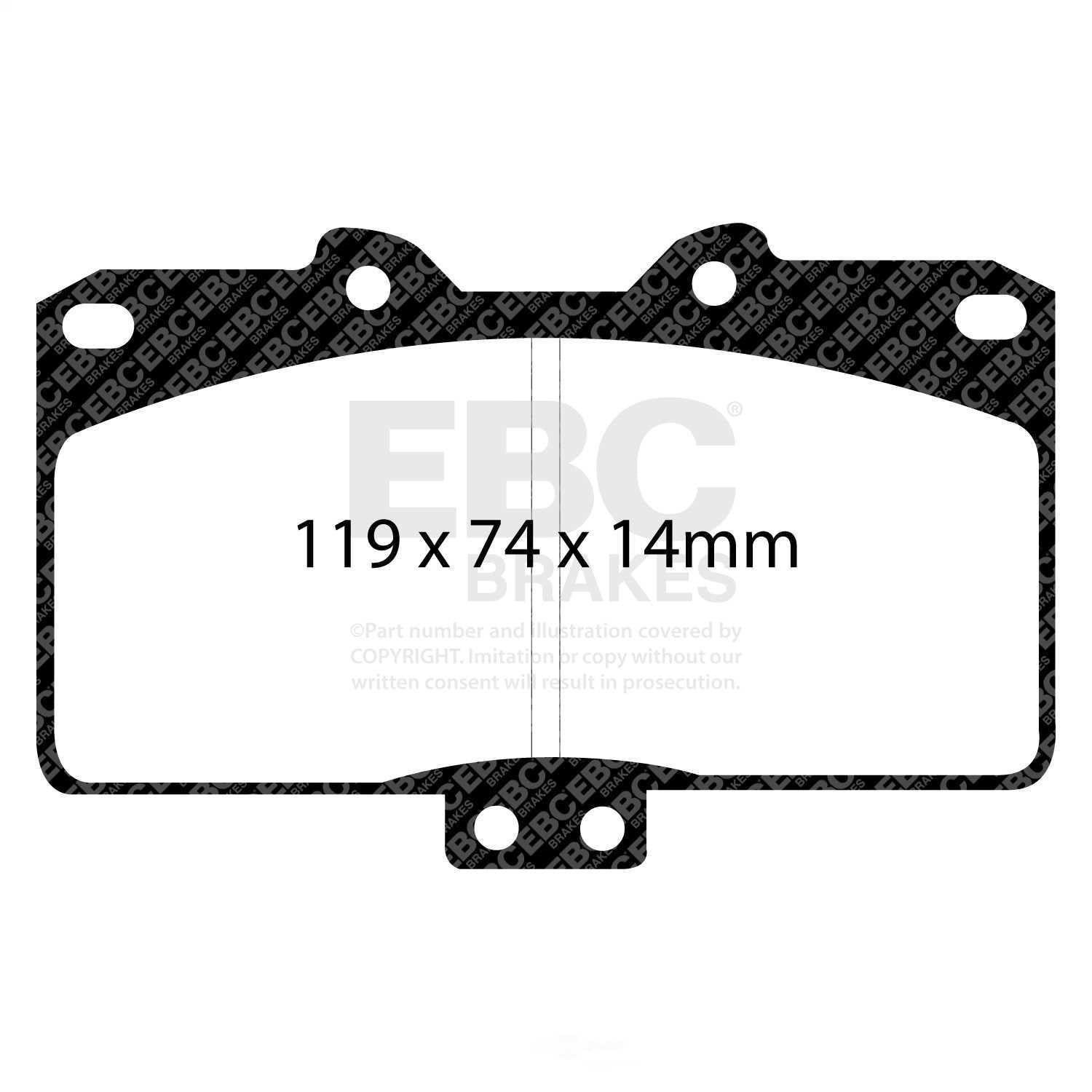 EBC Brakes Yellowstuff 4000 Series Street and Track Brake Pad Set Fits select: 1991-1999 MITSUBISHI 3000 GT, 1991-1996 DODGE STEALTH
