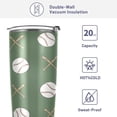 thumbnail image 4 of GZHJMY Baseball Tumbler with Lid & Straw,Reusable Double Wall Stainless Steel Vacuum Insulated Travel Mug,20oz, 4 of 7