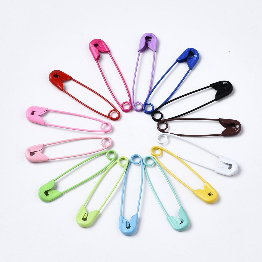 Spray Painted Iron Safety Pins for Brooch Making Kilt Needles Mixed color 30~31x7x2.5mm DIY