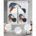 thumbnail image 2 of Navy Blue Brown Swag Kitchen Curtains Sets for Windows 24 Inch Length, Minimalist Modern Abstract Art Luxury Short Window Curtain Panels Swags Valances and Tiers 3 Piece Set for Cafe/Dining Room, 2 of 5