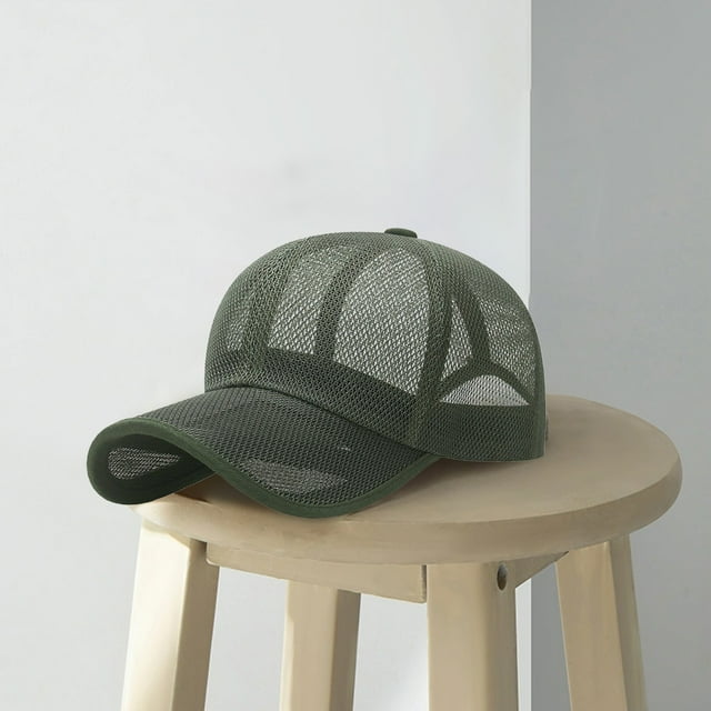 Gorra de Béisbol Verde de Malla Transpirable, Ajustable, Ideal para Deportes Al Aire Libre y Protección Solar | Circunferencia de 55-60 Cm | Diseño Ligero y Transpirable | Unisex (Hombre/Mujer)