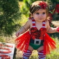 thumbnail image 3 of Douhoow Christmas Baby Girls Romper Infant Sequined Patchwork Sleeveless Ruffles Tutu Jumpsuit, 3 of 9