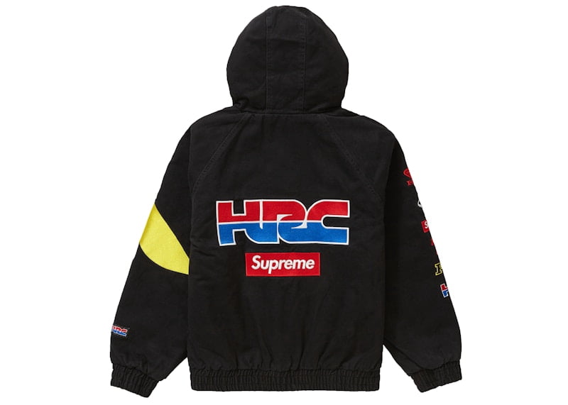 Supreme Men's Honda Fox Racing Puffy Zip Up Jacket Black, from