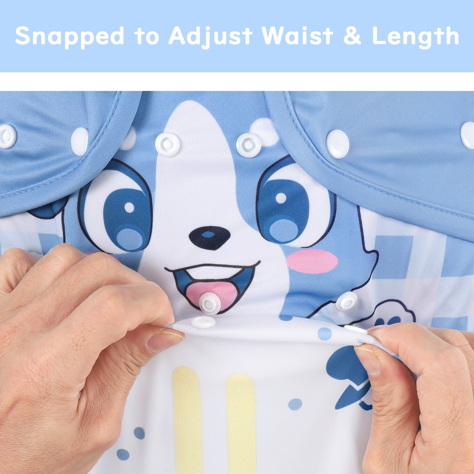 Littleforbig Washable Adjustable Reusable Waterproof Cloth Adult Diaper Wrap Cover - Little Blue S