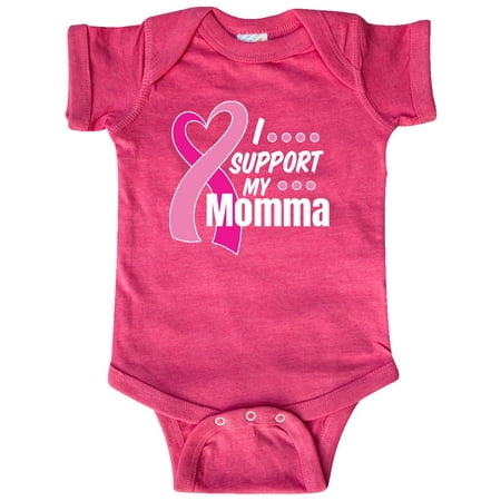 

Inktastic Breast Cancer Awareness I Support My Momma with Pink Ribbon Gift Baby Boy or Baby Girl Bodysuit