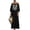 hgg413-Black, variant on Ounisa Floral Embroidered 3/4 Sleeve Boho Maxi Dress for Women Off The Shoulder Casual Loose Dresses Beach Vacation Clothes