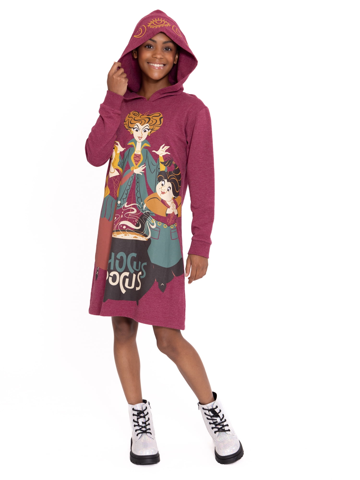 Hocus Pocus Halloween Cosplay Hoodie Dress with Long Sleeves Sizes 4 12 Walmart