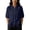 #0078-Navy, variant on Linen Tops for Women Mandarin Collar Half Sleeve Floral Embroidered Stripe Womens Tops Relaxed Fit Lightweight Womens Shirts for Women