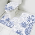 thumbnail image 3 of Palm Trees Bath Mat 3 Piece Bathroom Rug Set, Blue Tropical Plants Summer Forest Scenery Non Slip Bath Rug Contour Mat and Toilet Lid Cover, Absorbent Shower Mats Soft Bath Rugs and Mats Sets, 3 of 8