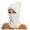 White, variant on AWZXDE Women Winter Solid Color Knitted Ski with Scarf and Hood Integrated for Outdoor Riding Cold Defect Warm Pullover Hat Pink,One Size