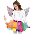 thumbnail image 2 of 3pcs Fairy Princess Costumes Set with Butterfly Wings Headband Wand for Girls Party, 2 of 6