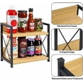 thumbnail image 5 of Countertop Shelf Organizer, 2 Tier Kitchen Spice Rack Organizer for Countertop, Wood Coffee Counter Shelf Organizer for Home (Bamboo, S), 5 of 9