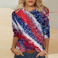 thumbnail image 2 of Fesfesfes T Women's Fashion Printed T-shirt Mid-length 3/4 Sleeves Blouse Round Neck Casual Tops Women Shirts And Blouses M(US:6), 2 of 4